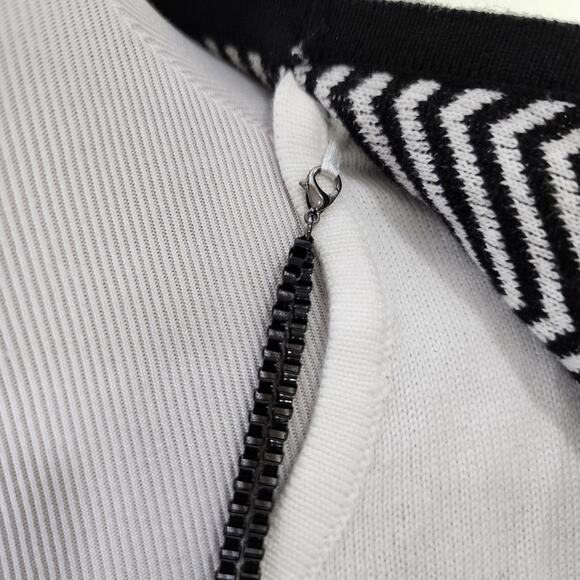 Alfred Dunner Women's Black White Houndstooth Cardigan Sweater Size Petite M - Picture 5 of 8